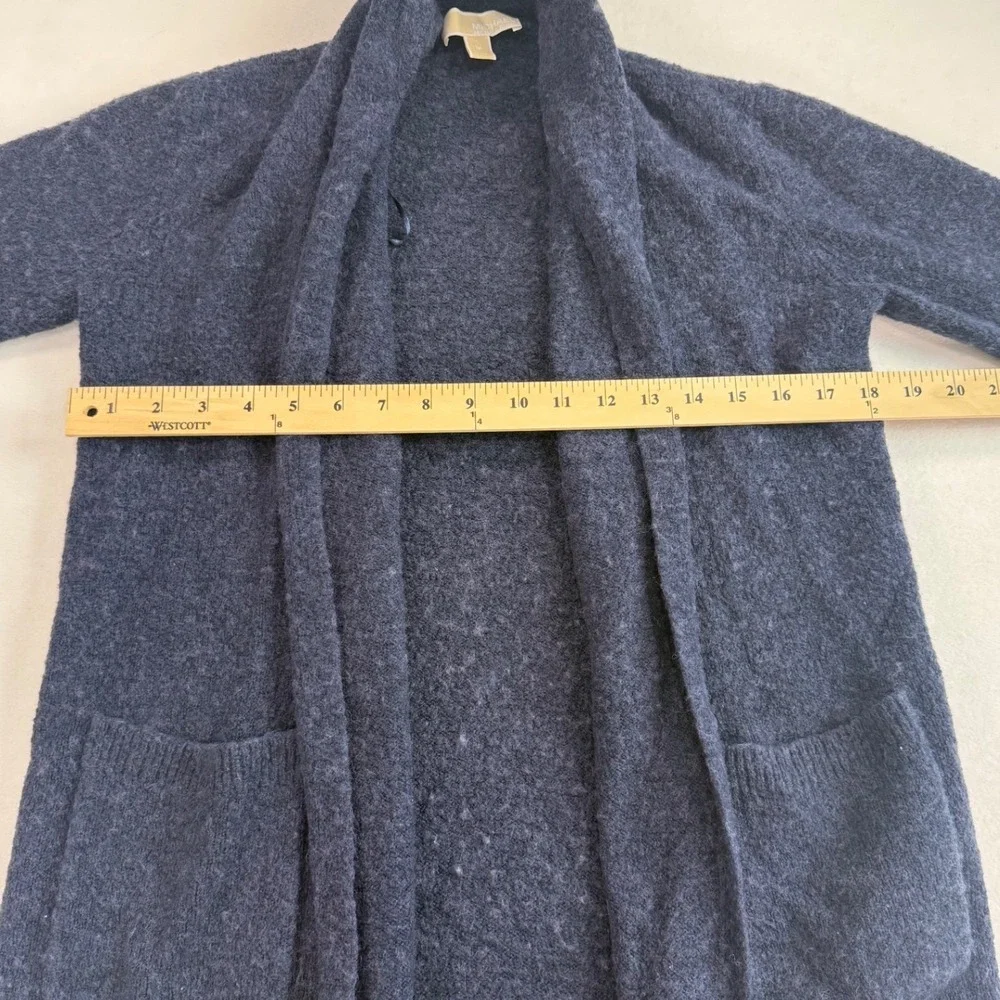 Michael Kors Cardigan Navy Blue Womens Size Medium Open Front Wool Blend Pockets